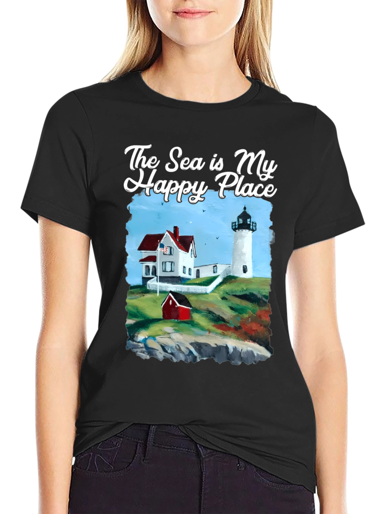 Sea Is My Happy Place Lighthouse T-Shirt