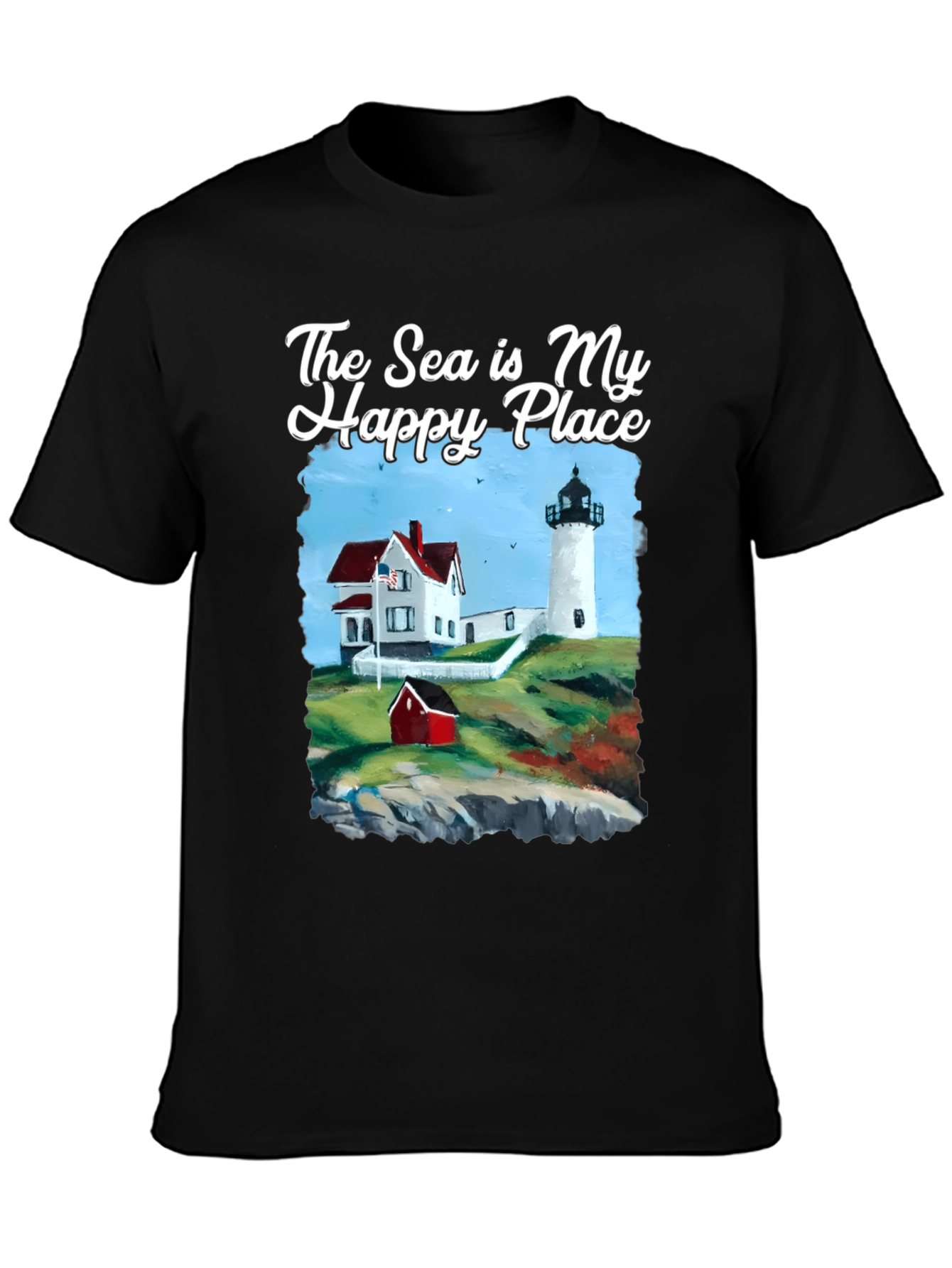 Sea Is My Happy Place Lighthouse T-Shirt