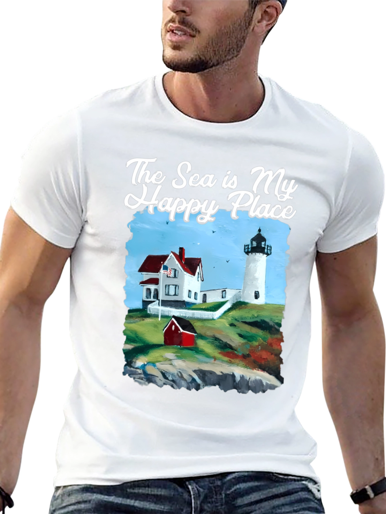 Sea Is My Happy Place Lighthouse T-Shirt
