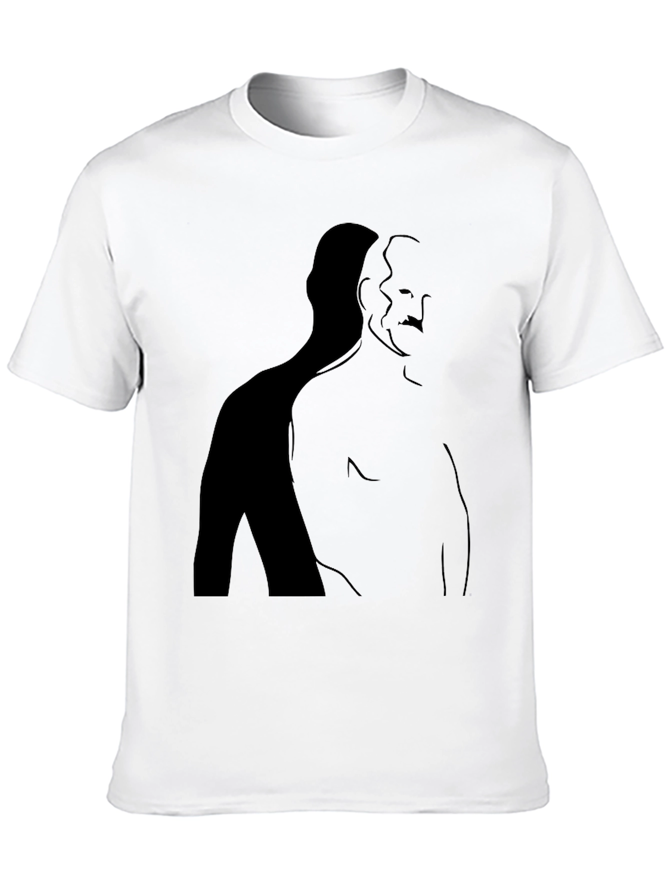 Minimalist Shadow Silhouette Graphic Tee - Black