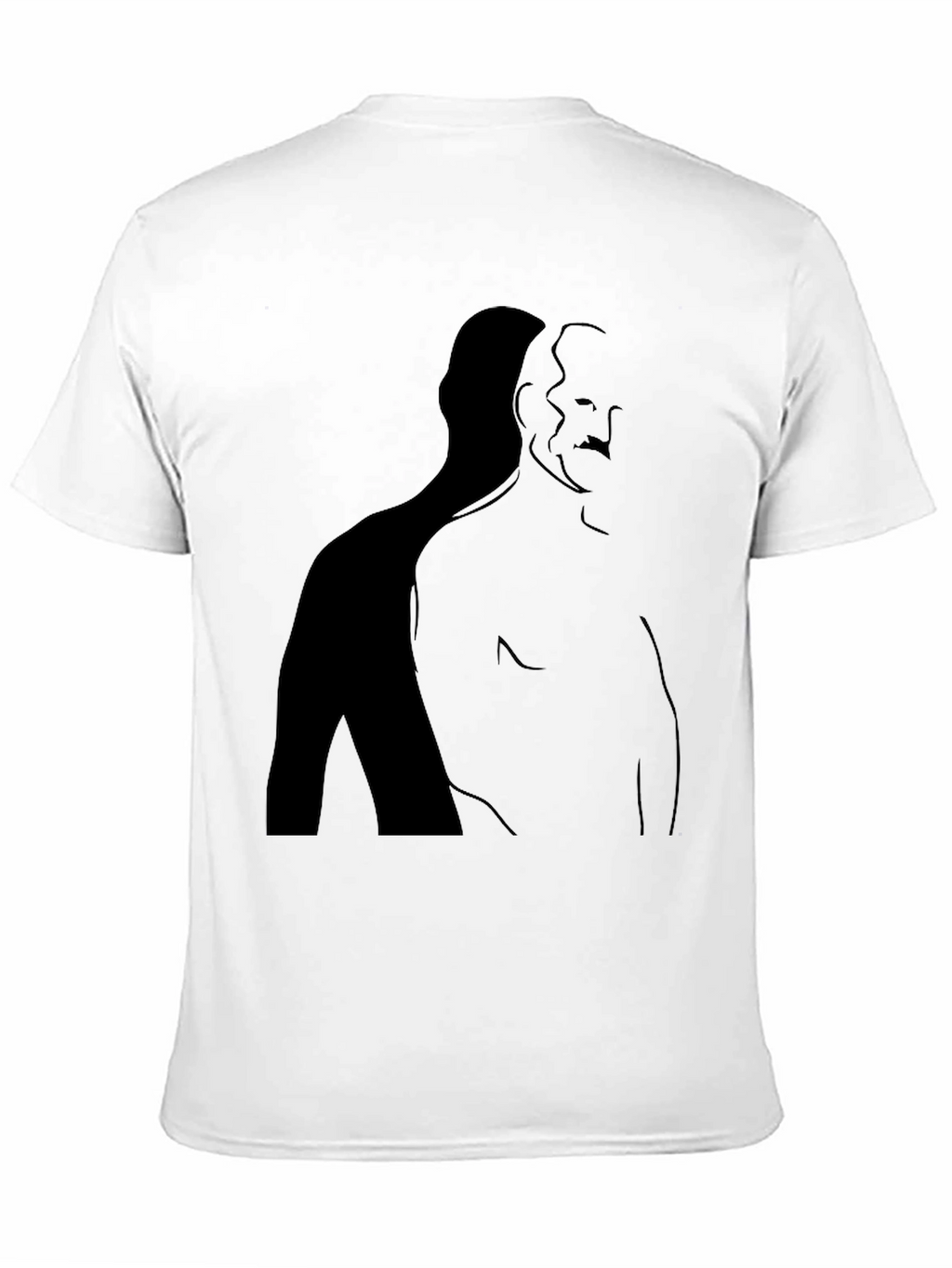 Minimalist Shadow Silhouette Graphic Tee - Black