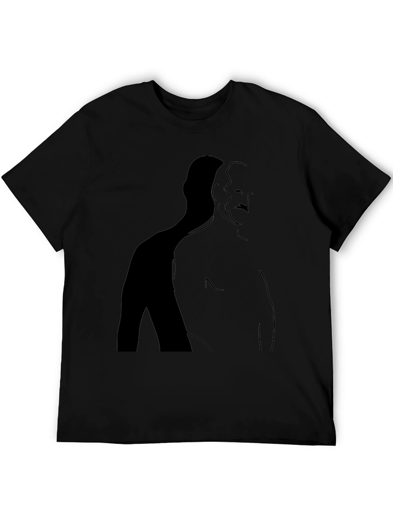 Minimalist Shadow Silhouette Graphic Tee - Black