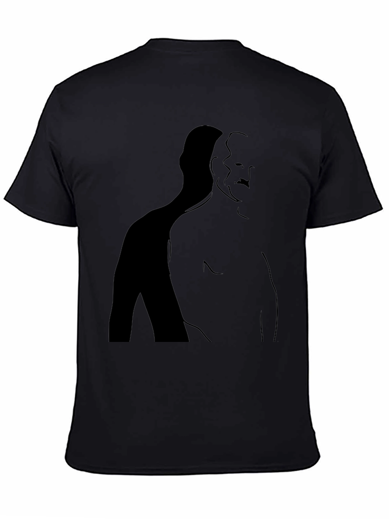 Minimalist Shadow Silhouette Graphic Tee - Black