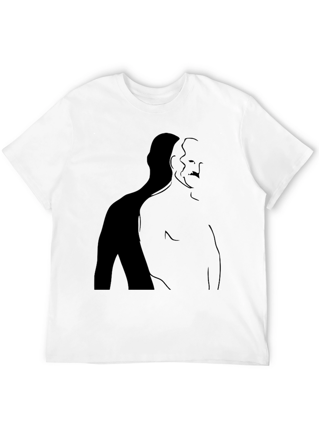 Minimalist Shadow Silhouette Graphic Tee - Black