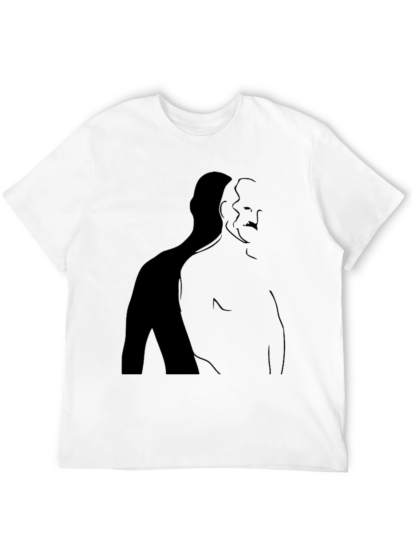 Minimalist Shadow Silhouette Graphic Tee - Black