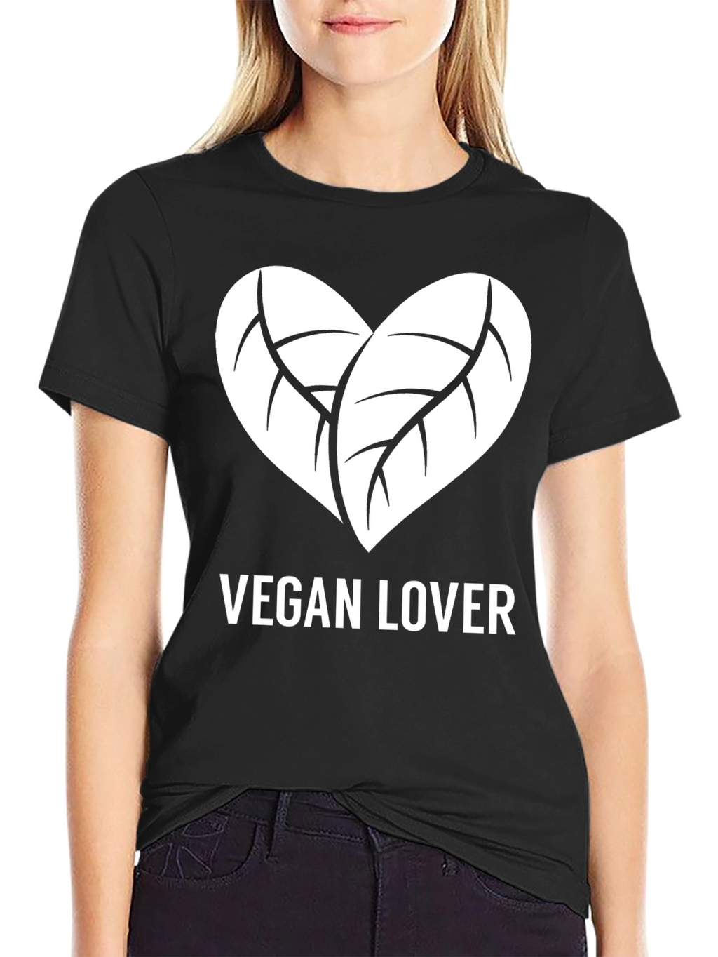 Vegan Lover T-Shirt - Leaf Heart Design