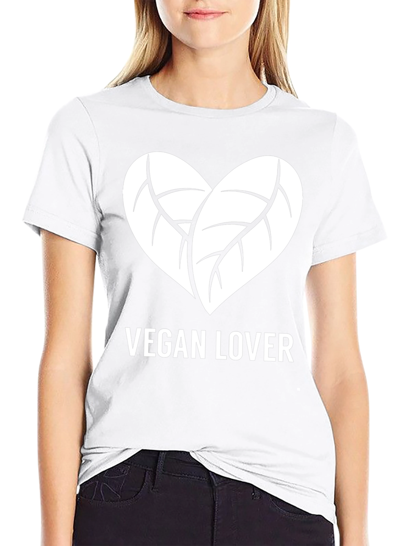 Vegan Lover T-Shirt - Leaf Heart Design