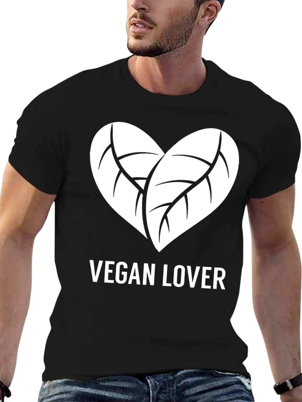 Vegan Lover T-Shirt - Leaf Heart Design