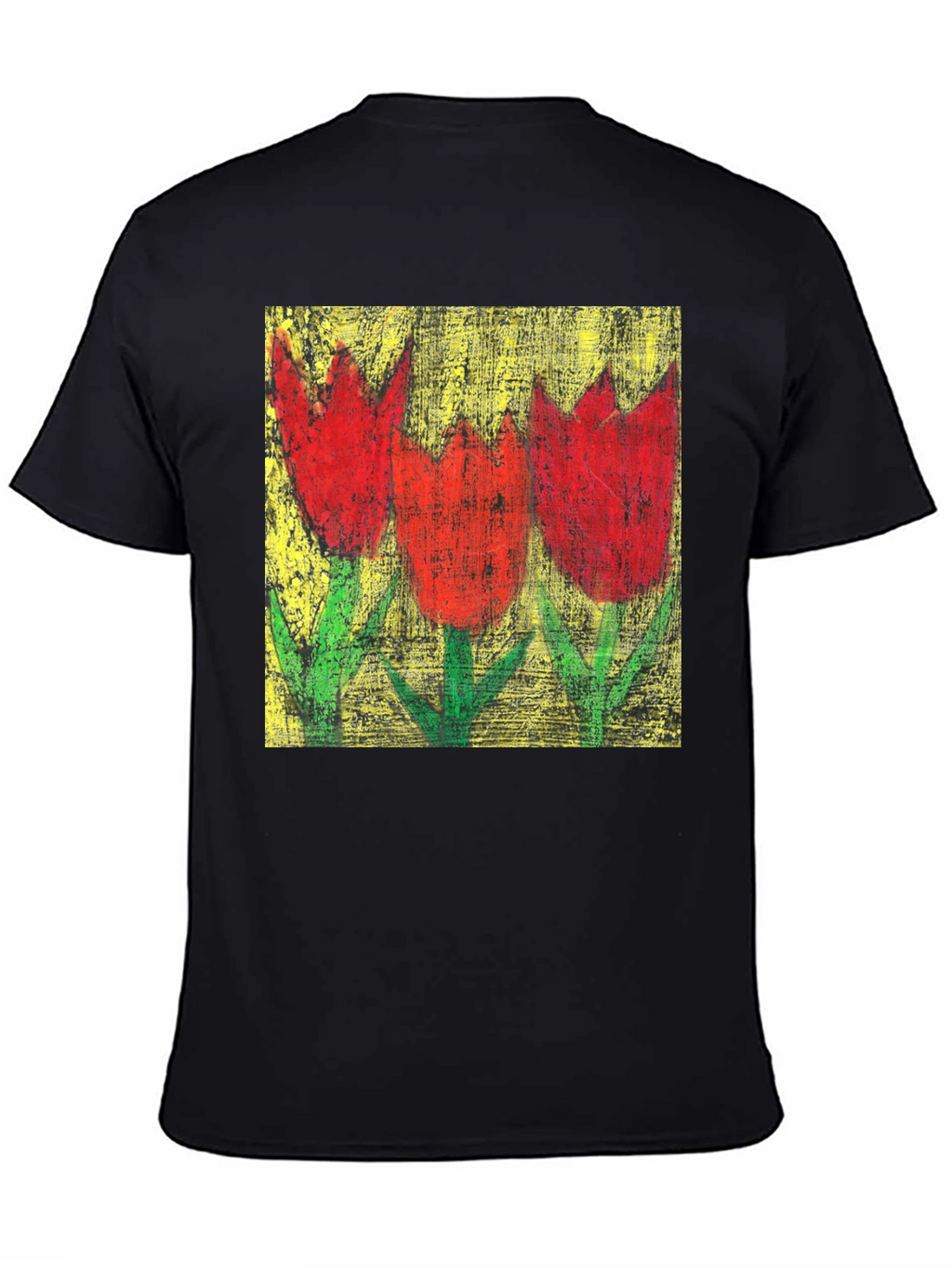 Tulip Painting Tee - Artistic Floral Design