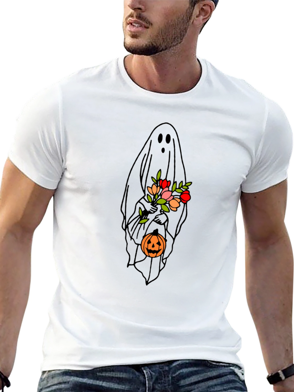 Floral Ghost T-Shirt - Halloween