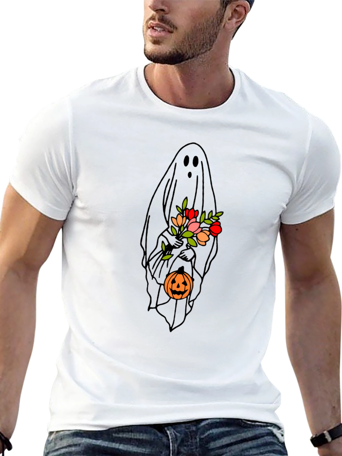 Floral Ghost T-Shirt - Halloween