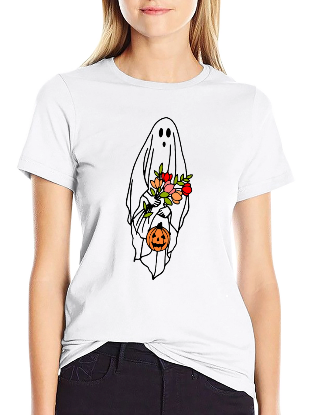 Floral Ghost T-Shirt - Halloween