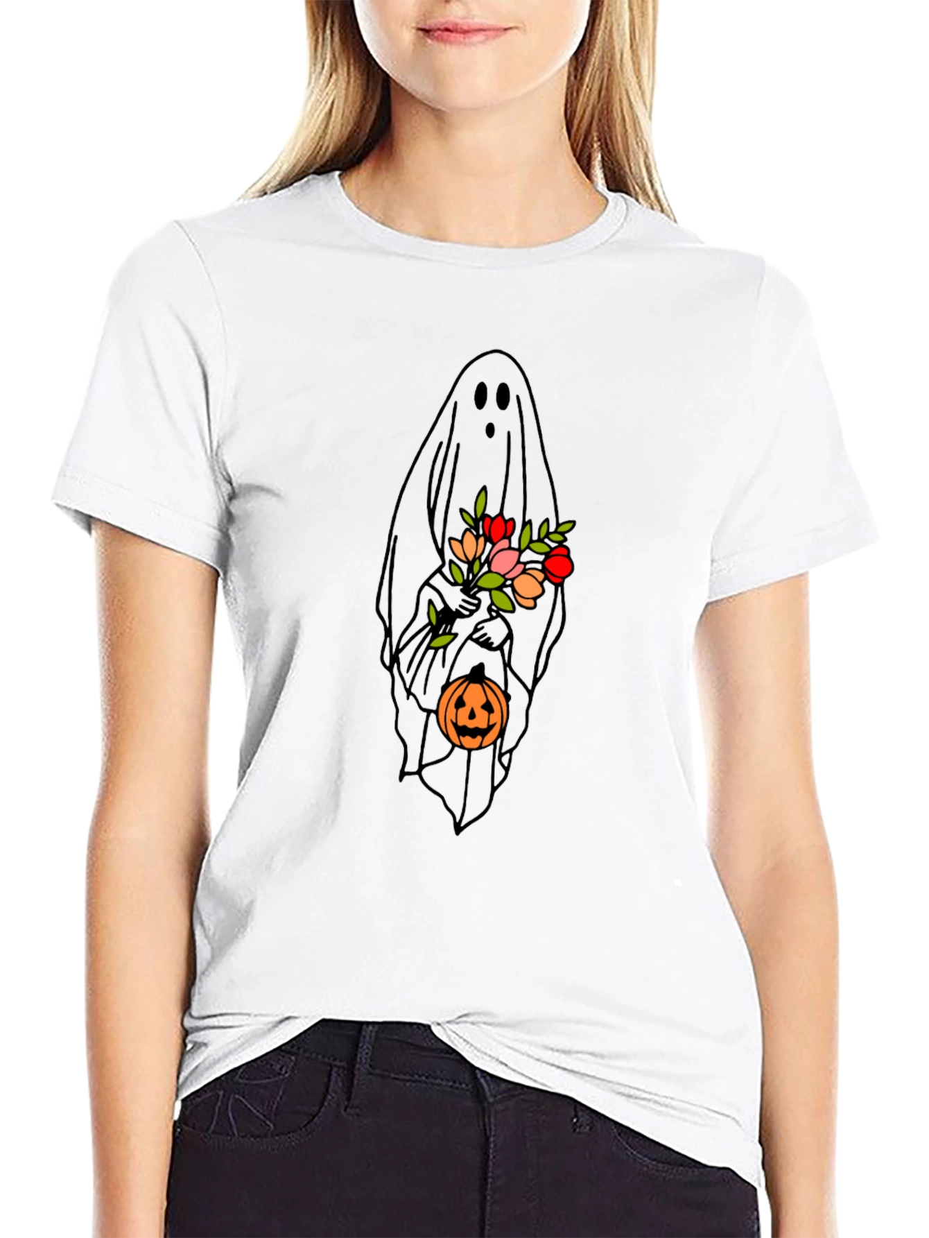 Floral Ghost T-Shirt - Halloween