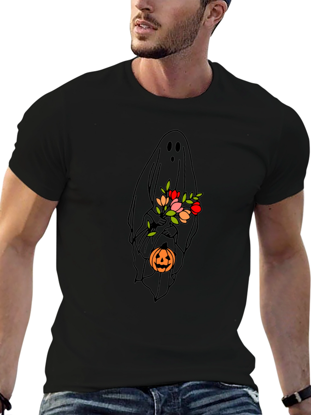 Floral Ghost T-Shirt - Halloween