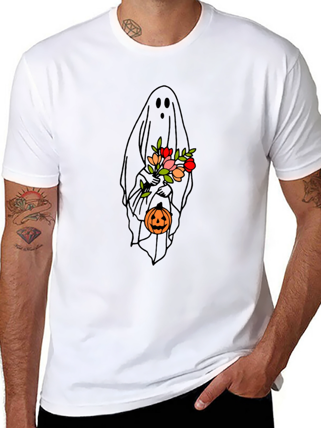 Floral Ghost T-Shirt - Halloween