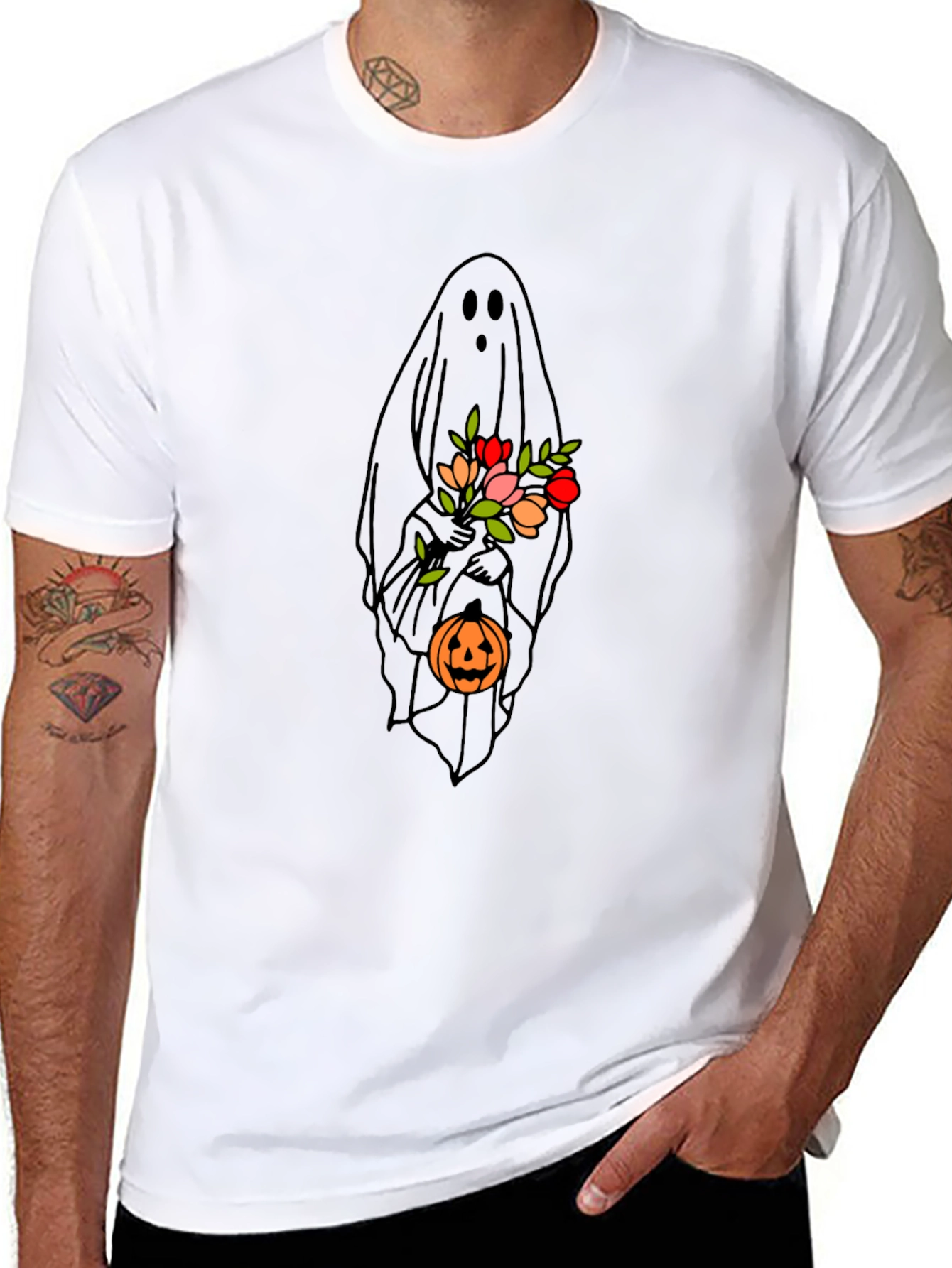 Floral Ghost T-Shirt - Halloween