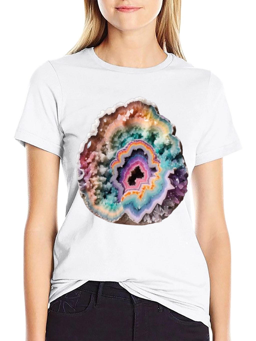 Geode Slice Graphic Tee - Unique Crystal Design