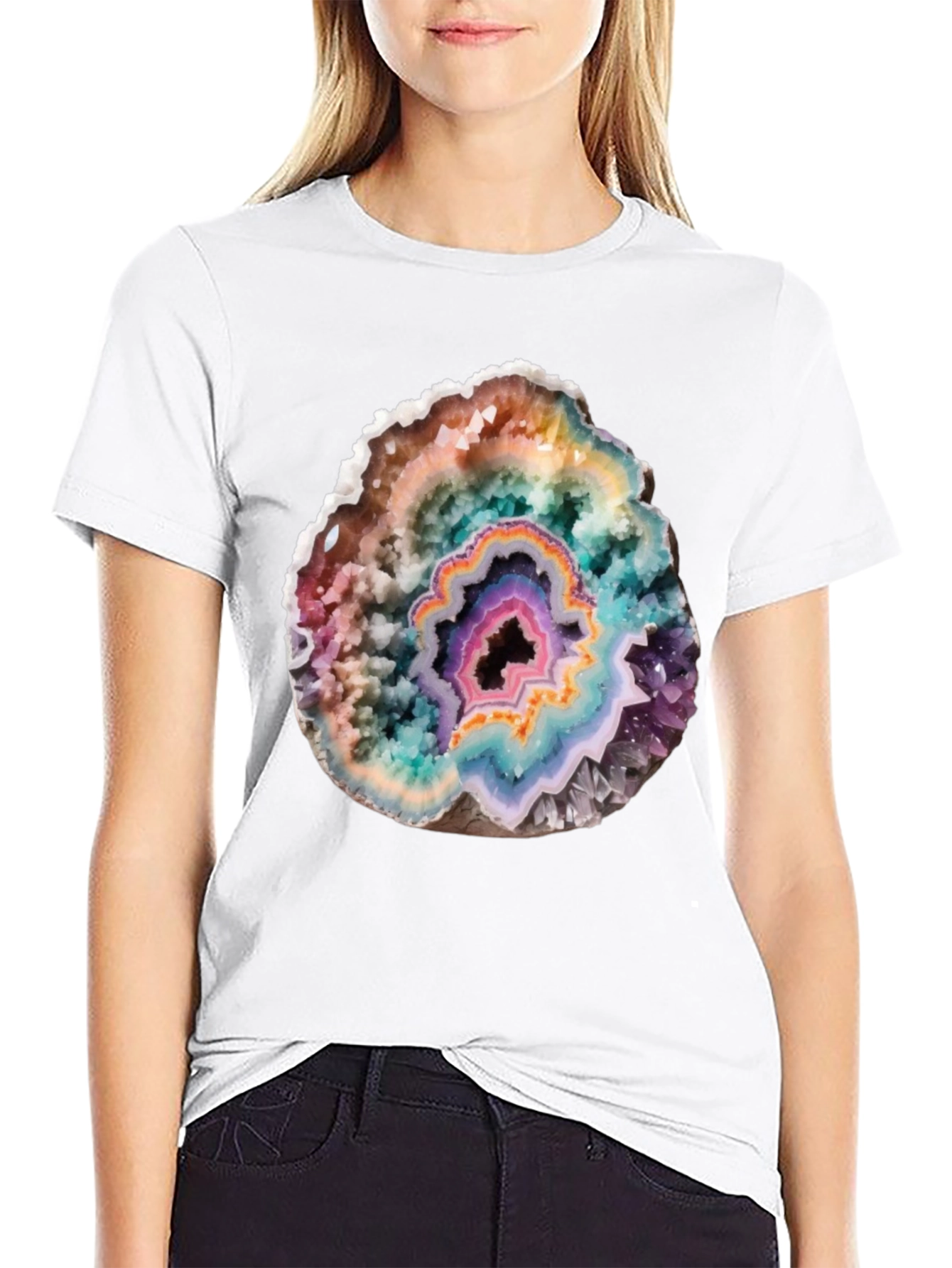 Geode Slice Graphic Tee - Unique Crystal Design