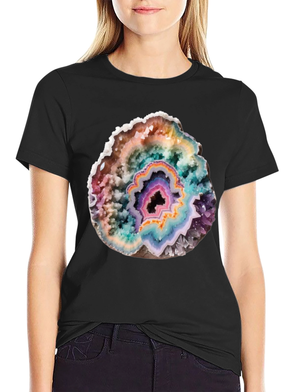 Geode Slice Graphic Tee - Unique Crystal Design