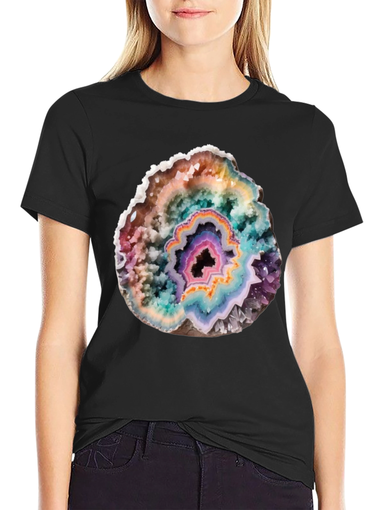 Geode Slice Graphic Tee - Unique Crystal Design