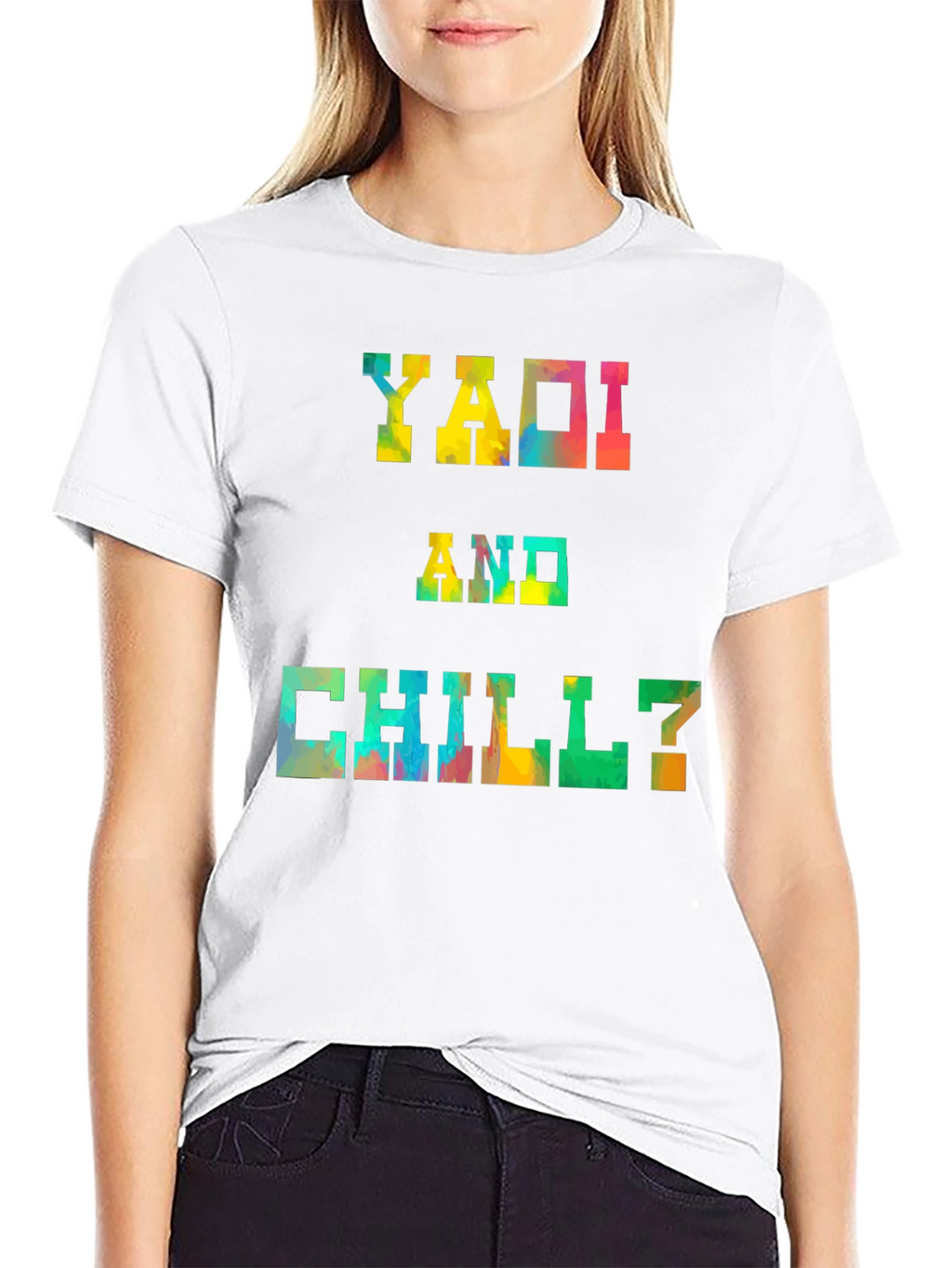 Yaoi and Chill? Graphic Tee - Trendy Black T-Shirt