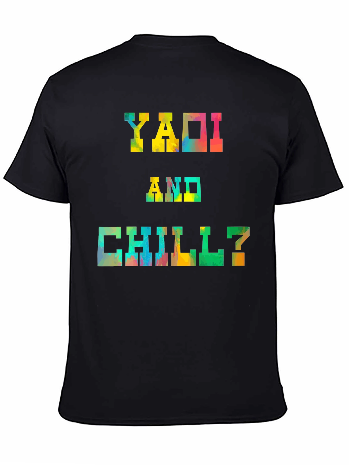 Yaoi and Chill? Graphic Tee - Trendy Black T-Shirt