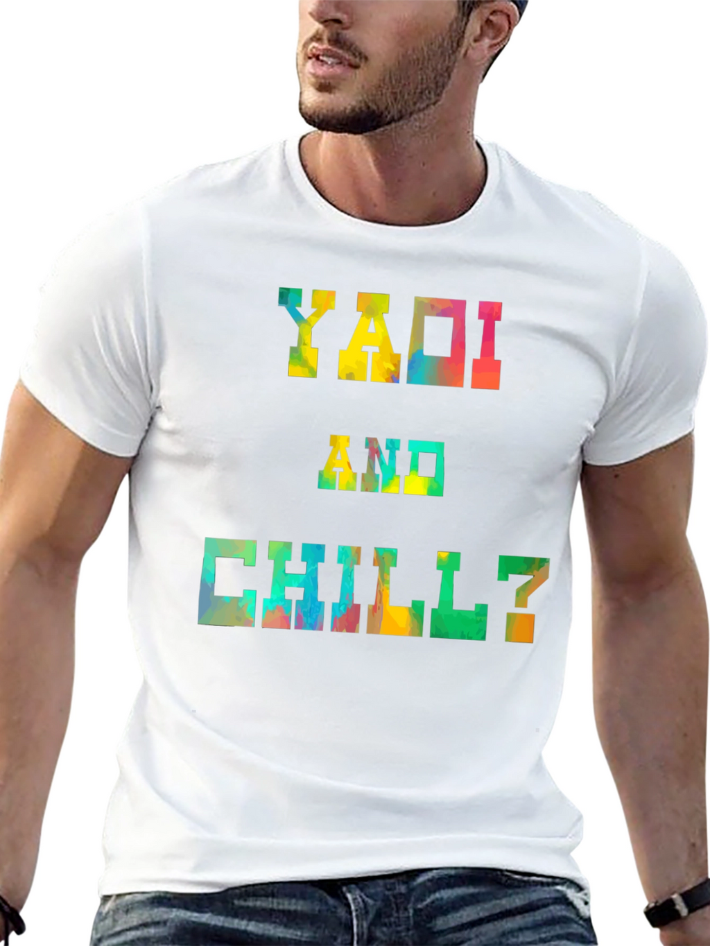Yaoi and Chill? Graphic Tee - Trendy Black T-Shirt