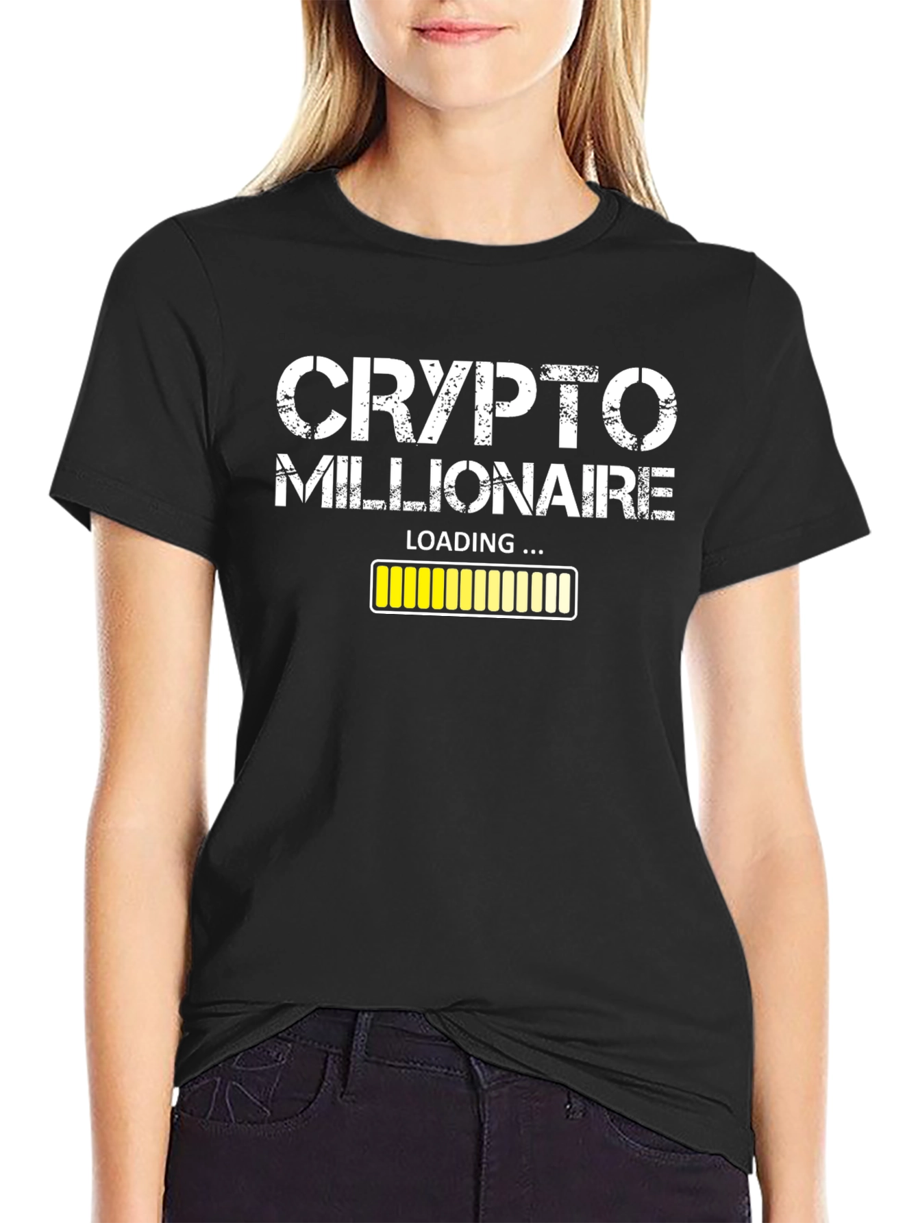 Crypto Millionaire Loading Black T-Shirt