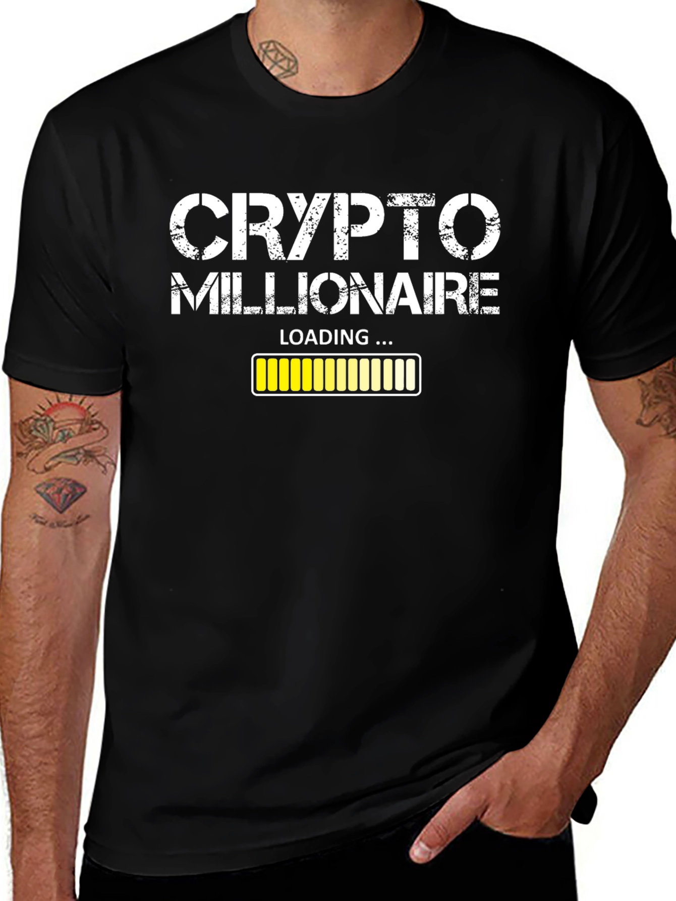 Crypto Millionaire Loading Black T-Shirt