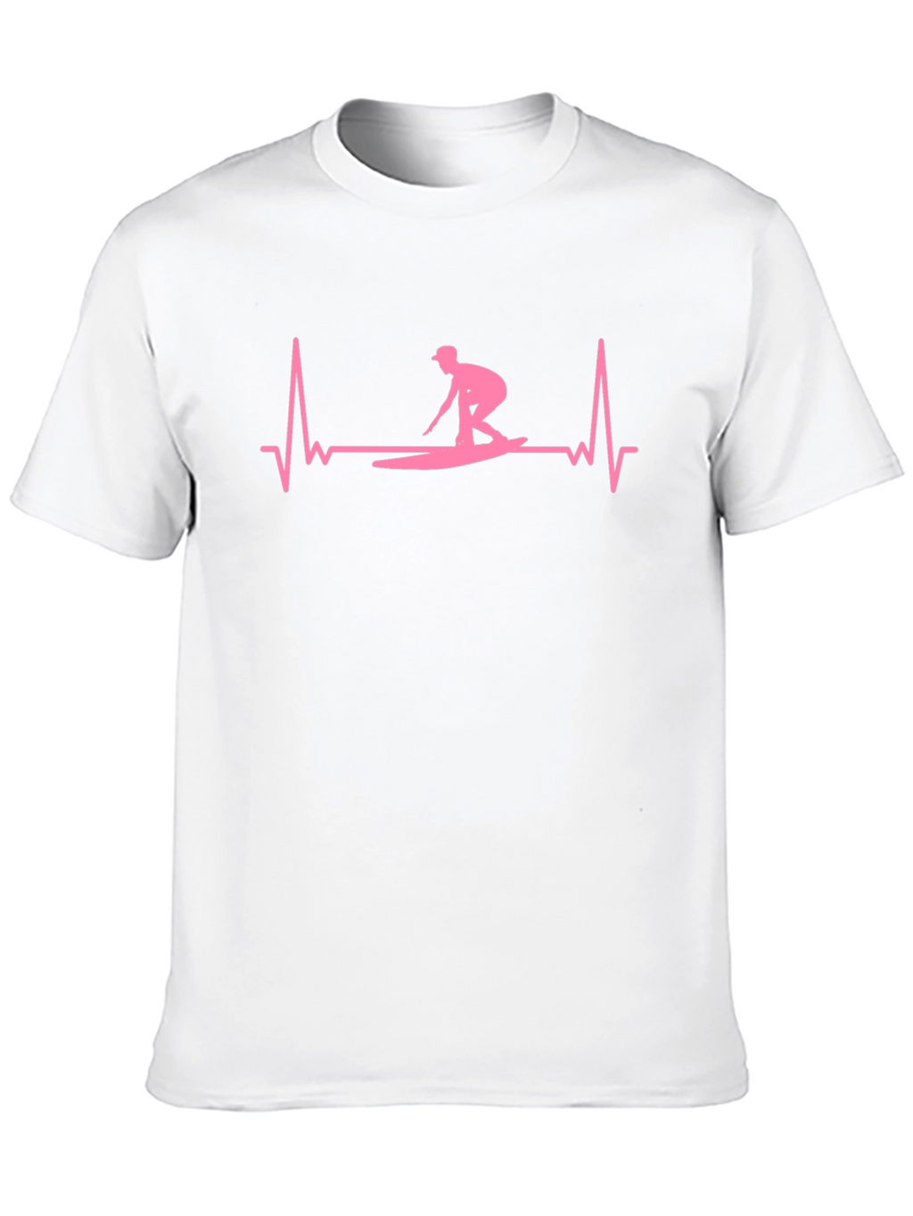 Surfing Heartbeat T-Shirt - Black Cotton Tee