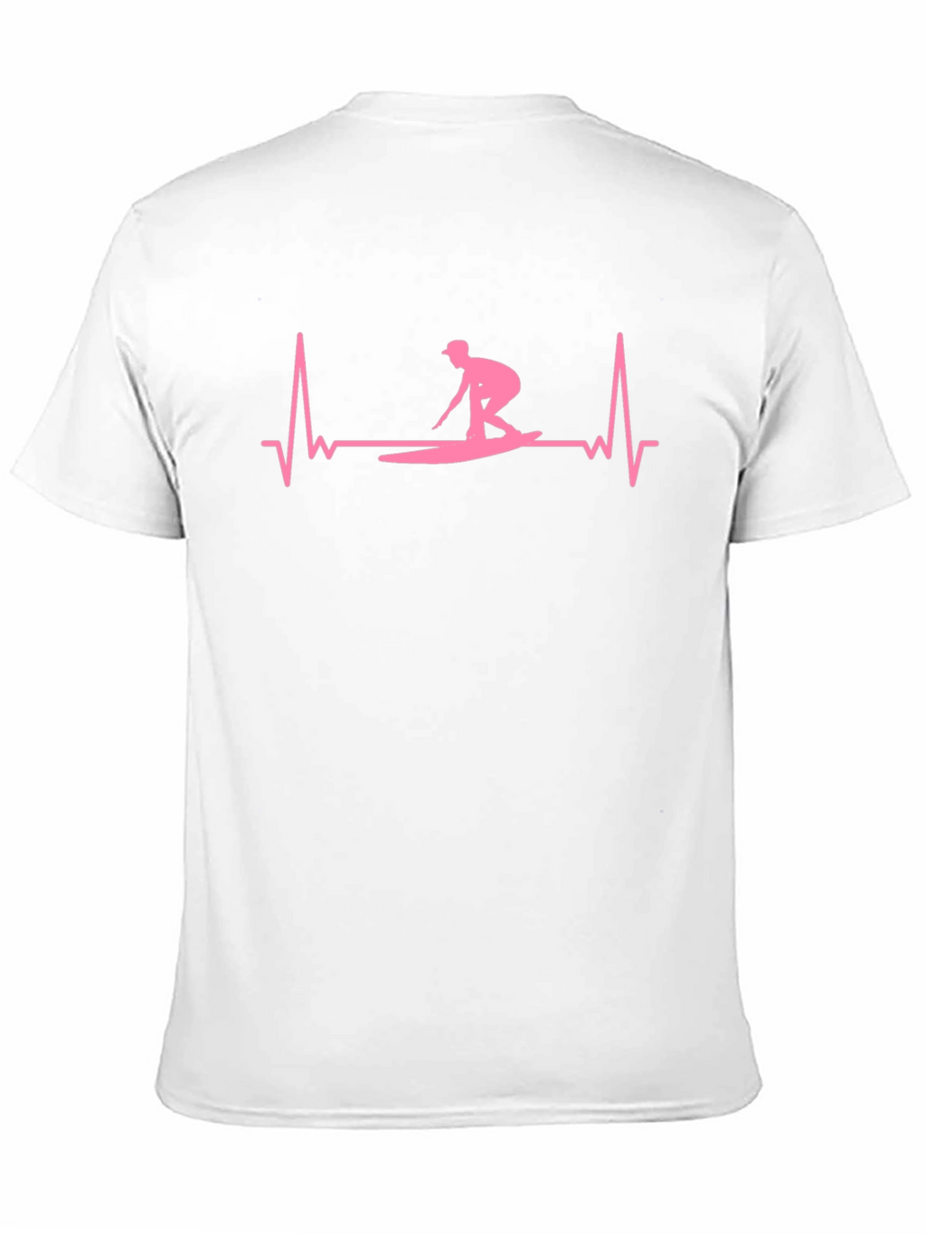 Surfing Heartbeat T-Shirt - Black Cotton Tee