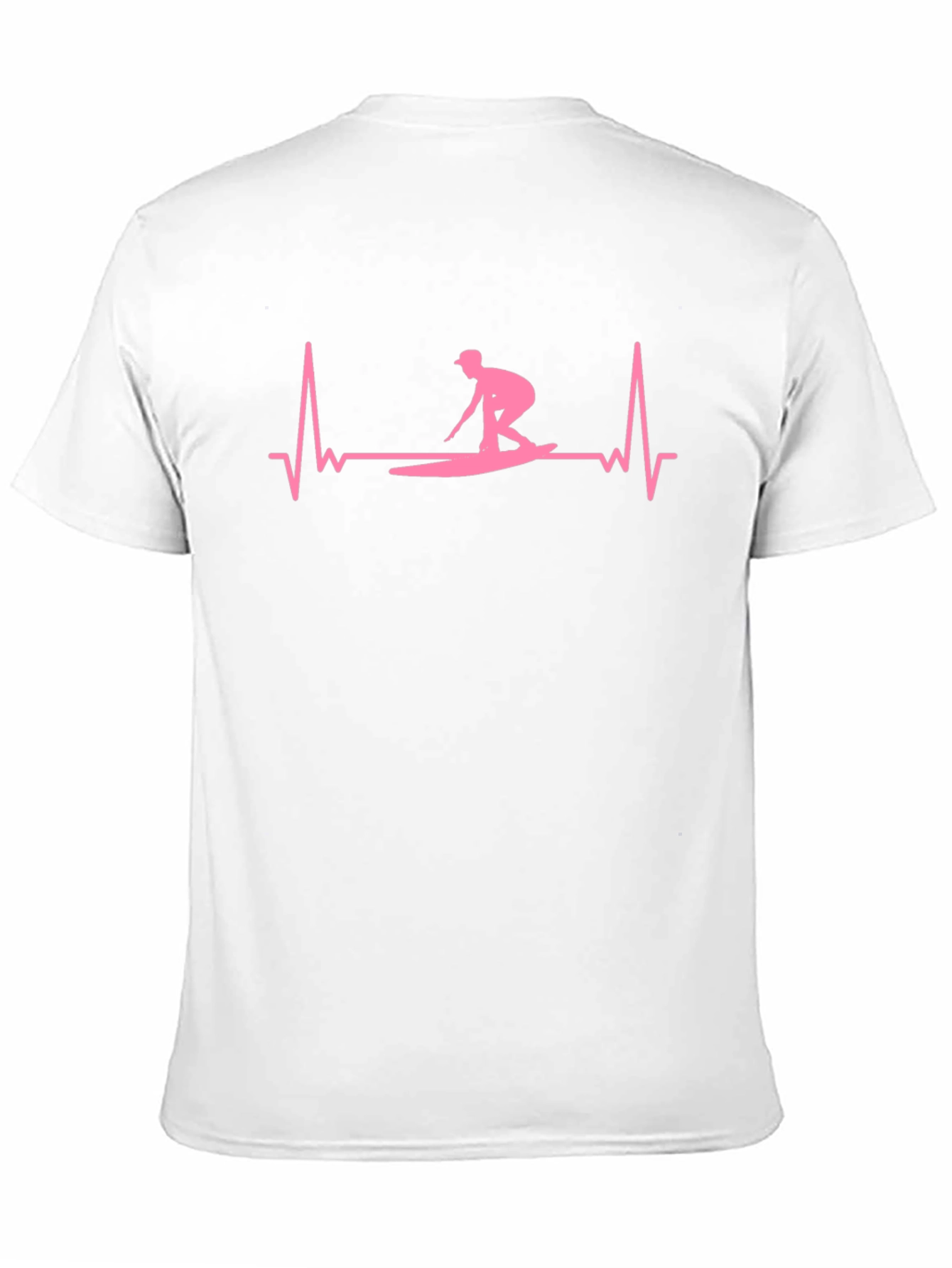 Surfing Heartbeat T-Shirt - Black Cotton Tee
