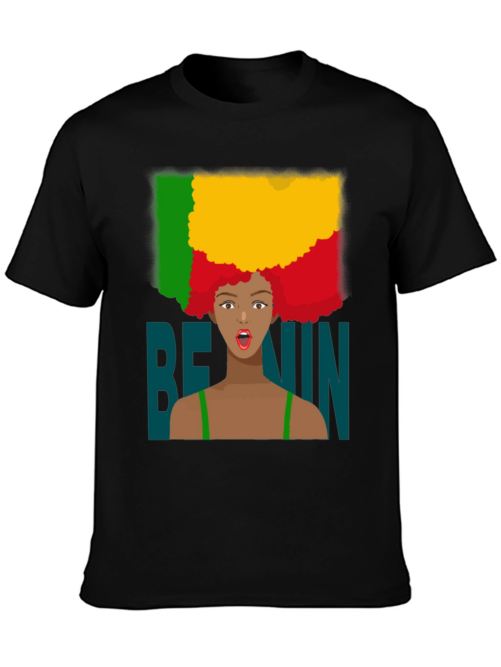 Benin Flag Afro T-Shirt - West Africa Pride