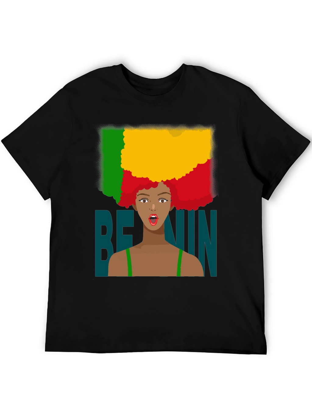 Benin Flag Afro T-Shirt - West Africa Pride