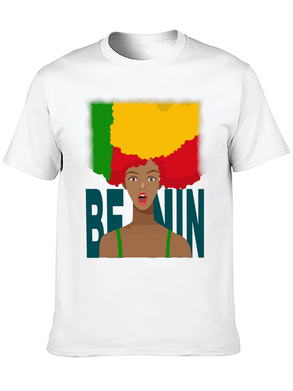 Benin Flag Afro T-Shirt - West Africa Pride