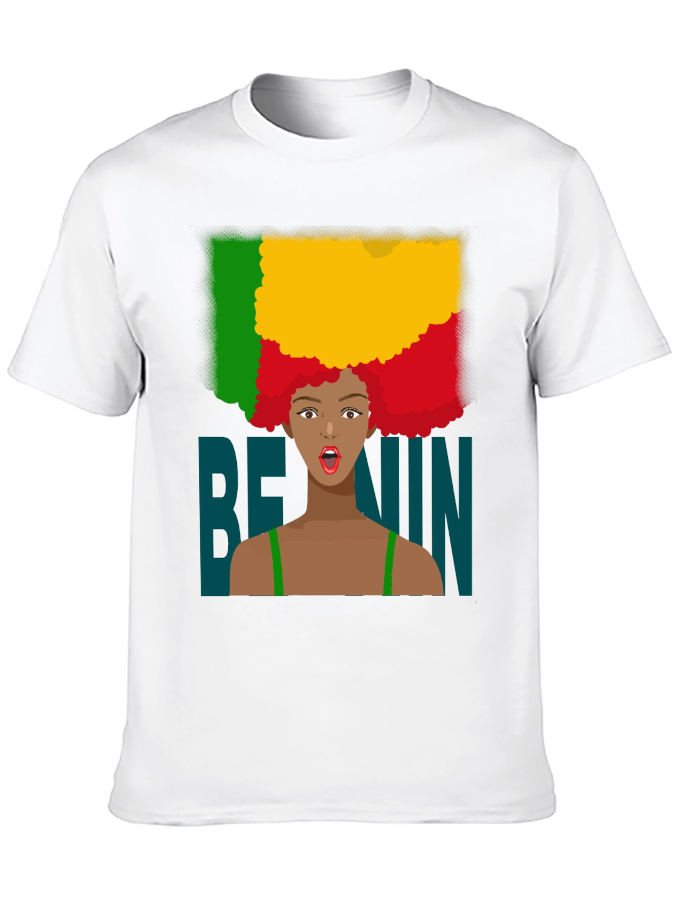 Benin Flag Afro T-Shirt - West Africa Pride