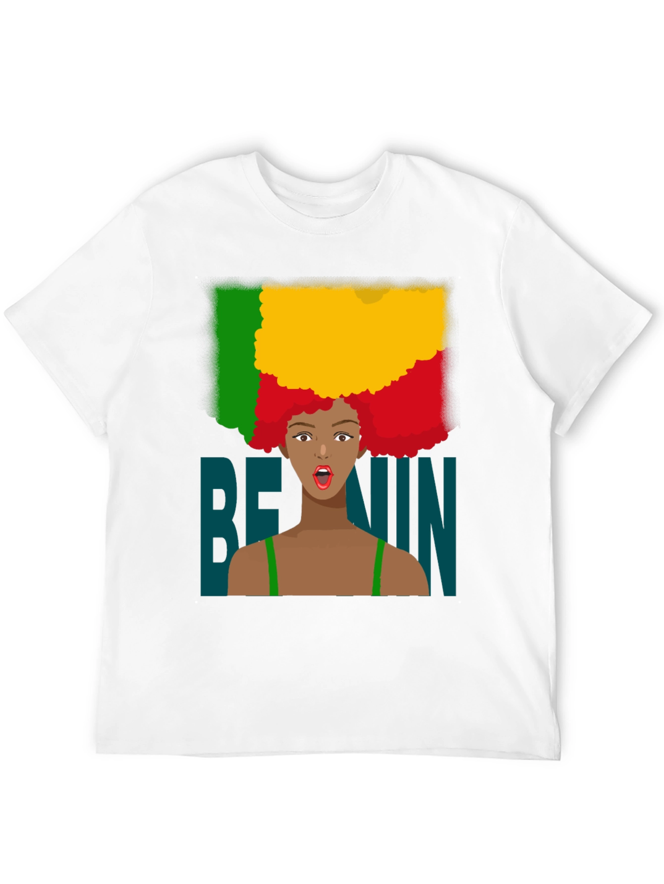 Benin Flag Afro T-Shirt - West Africa Pride