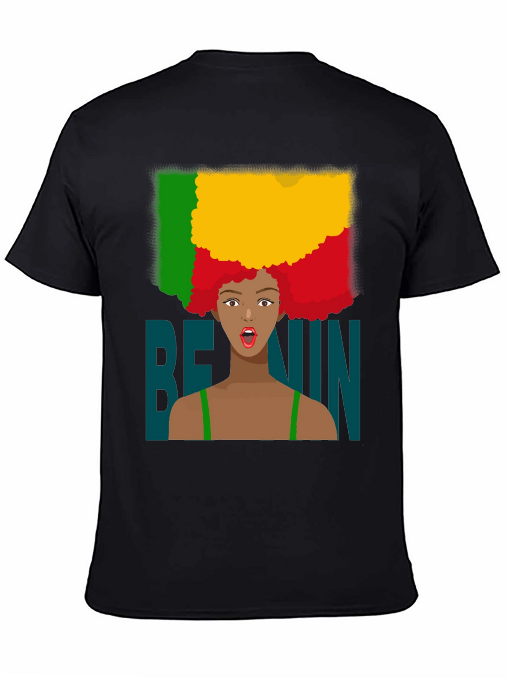 Benin Flag Afro T-Shirt - West Africa Pride