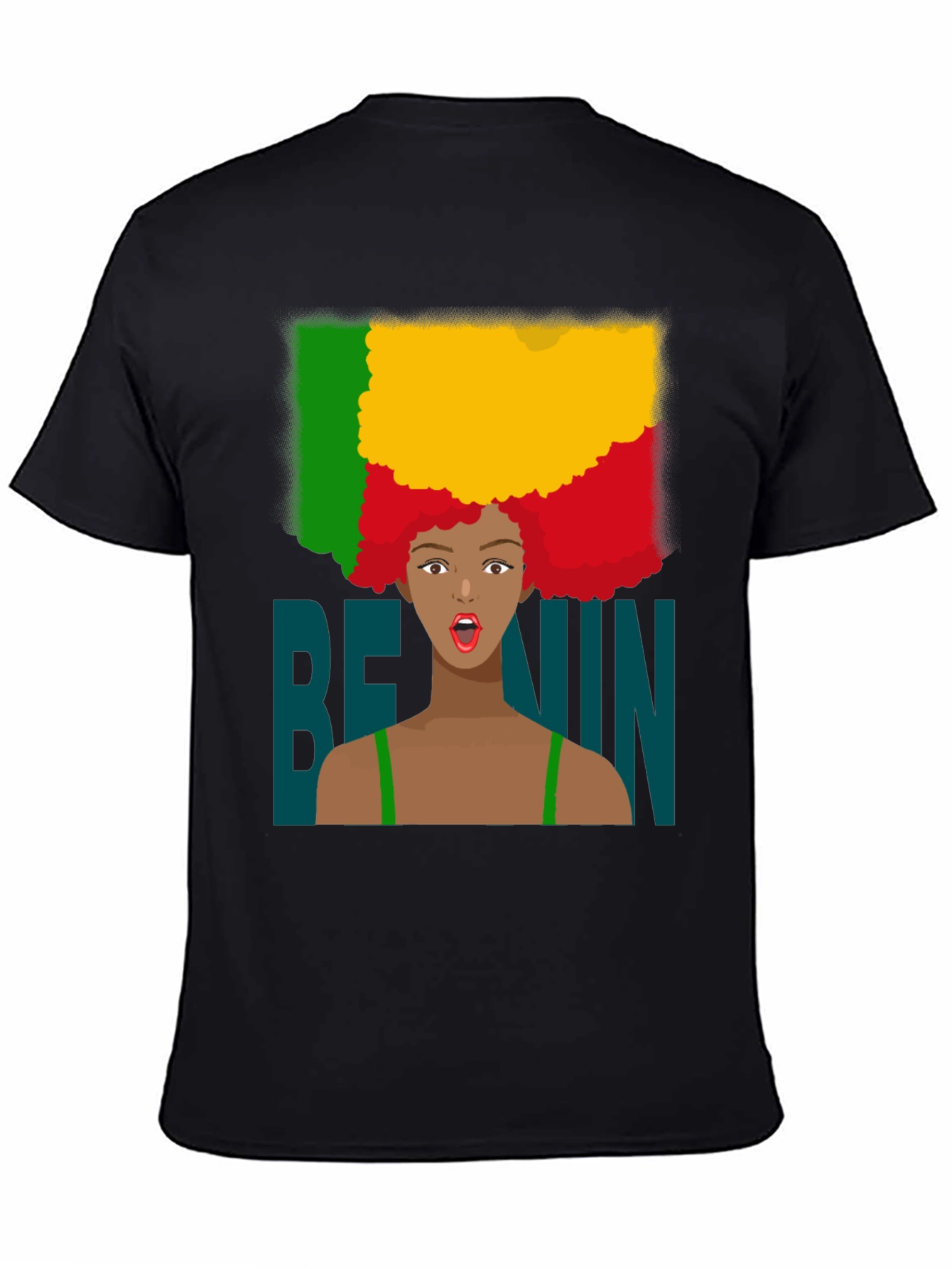 Benin Flag Afro T-Shirt - West Africa Pride