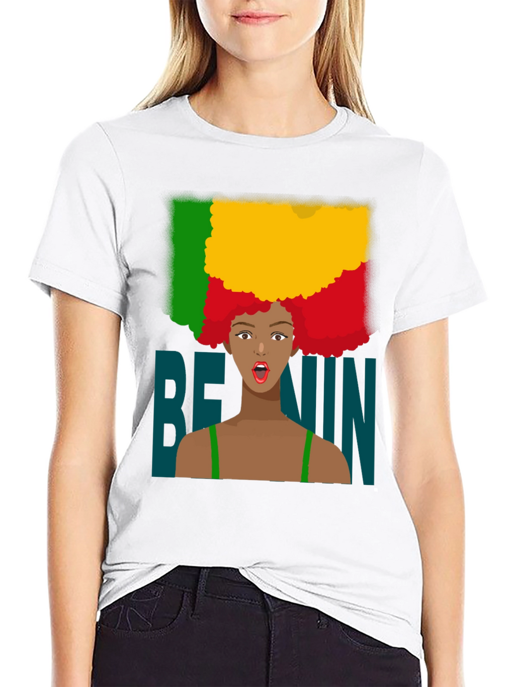 Benin Flag Afro T-Shirt - West Africa Pride