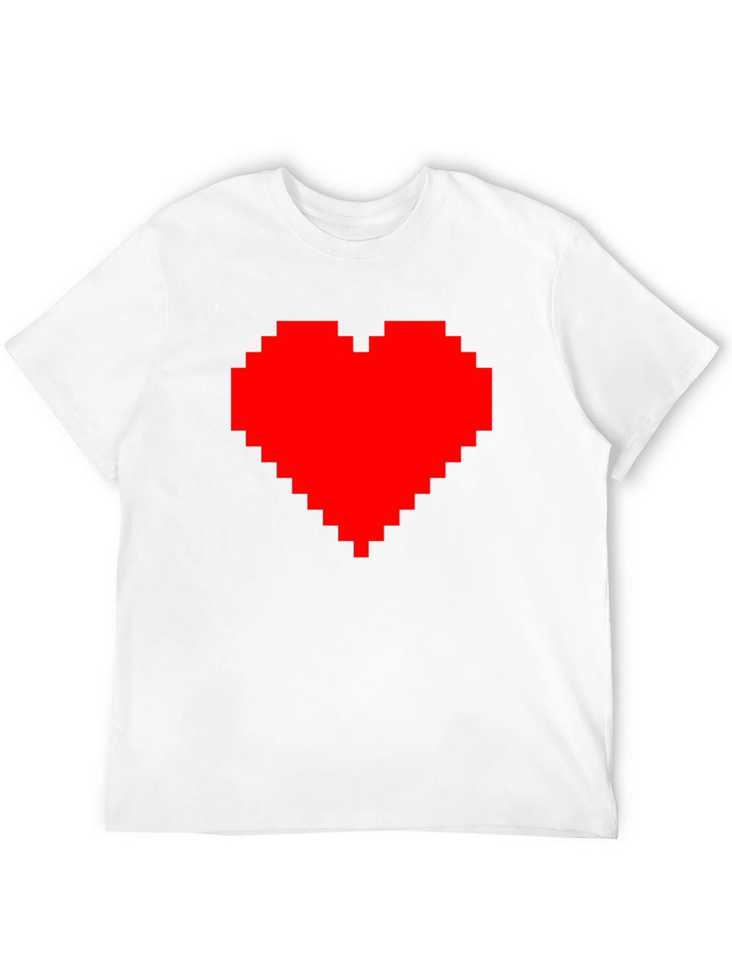 Pixel Heart Graphic Tee - Black Cotton Casual Shirt
