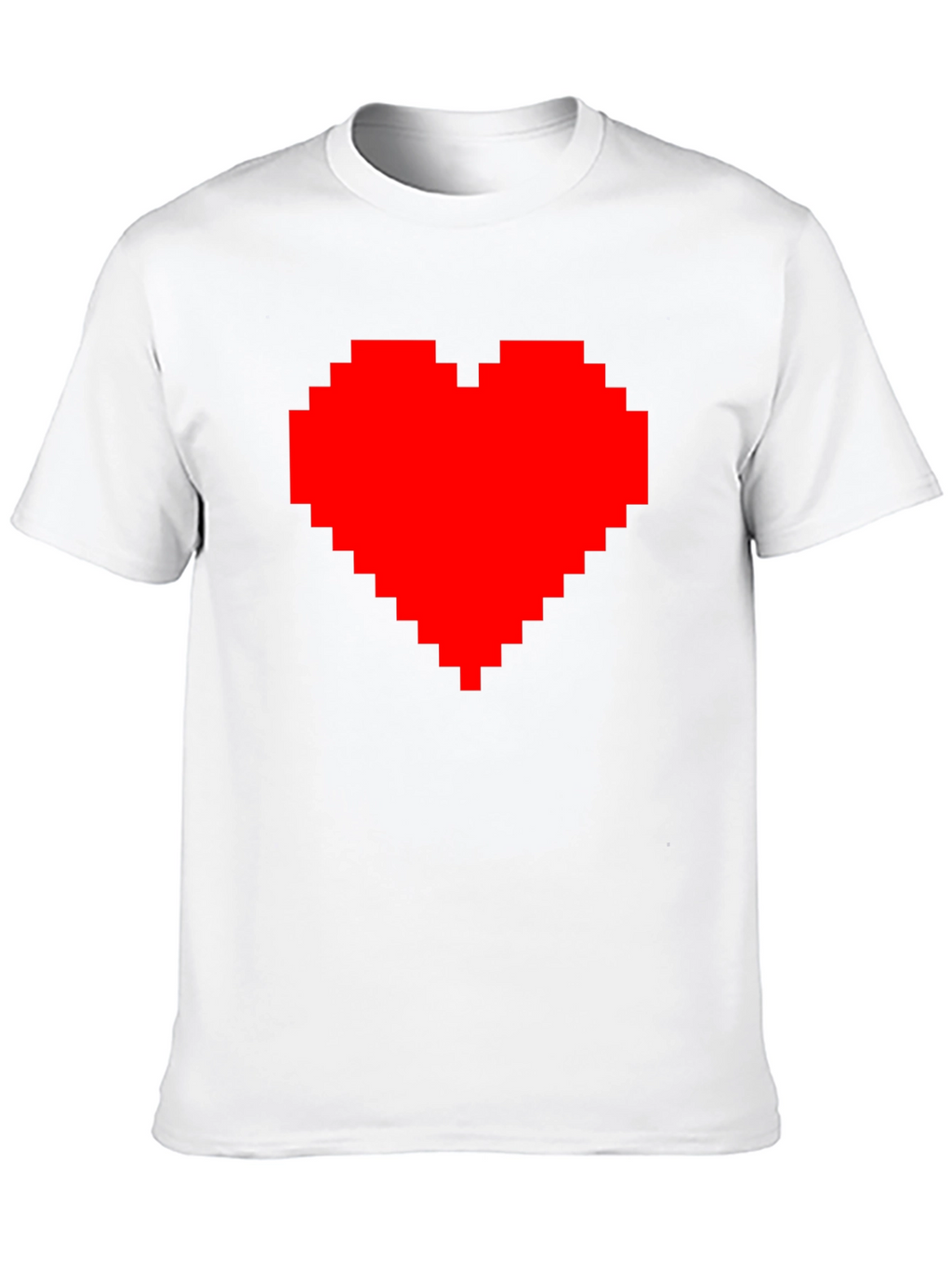 Pixel Heart Graphic Tee - Black Cotton Casual Shirt