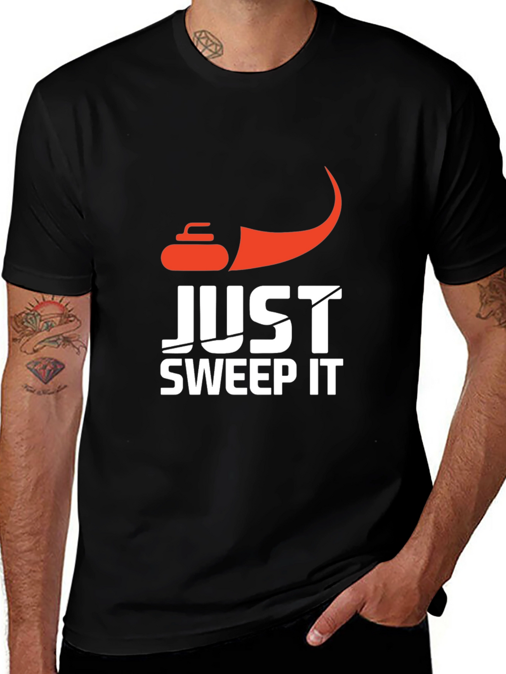 Just Sweep It Curling Graphic T-Shirt