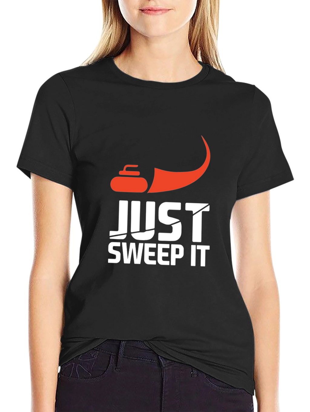 Just Sweep It Curling Graphic T-Shirt