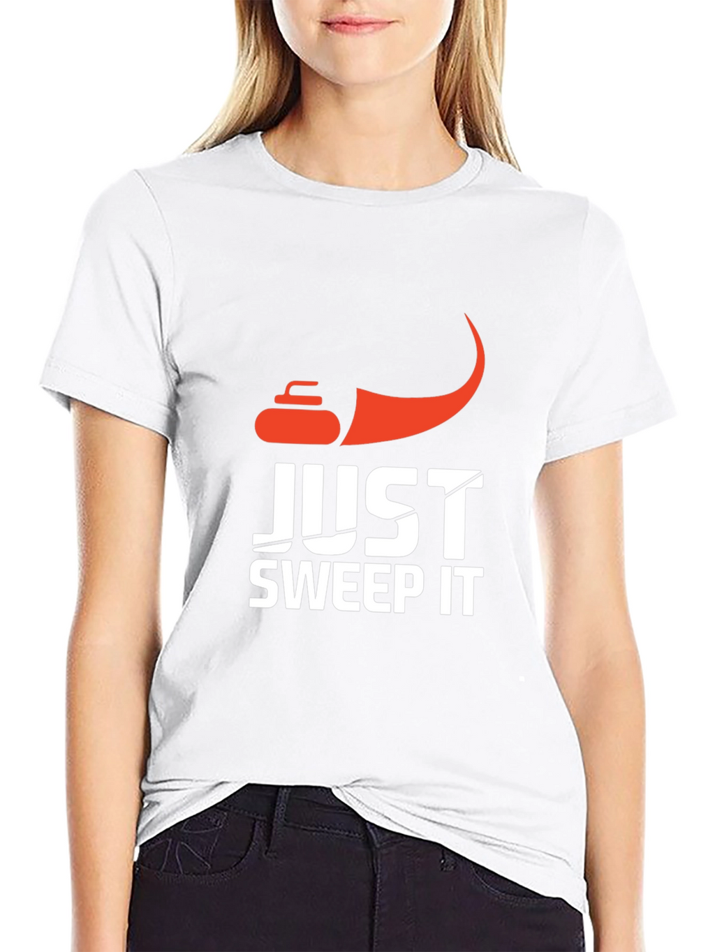Just Sweep It Curling Graphic T-Shirt