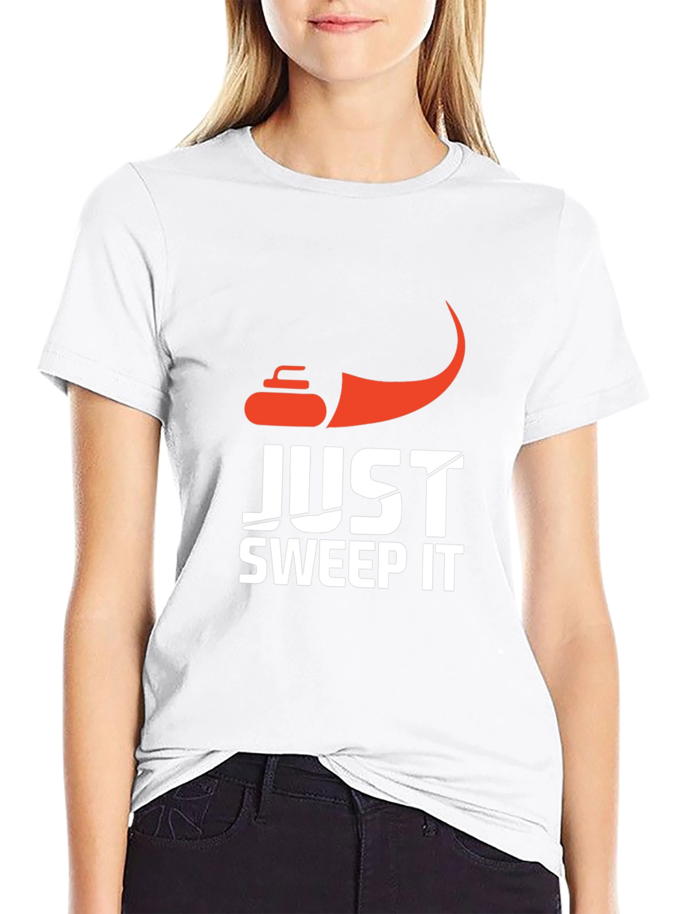 Just Sweep It Curling Graphic T-Shirt