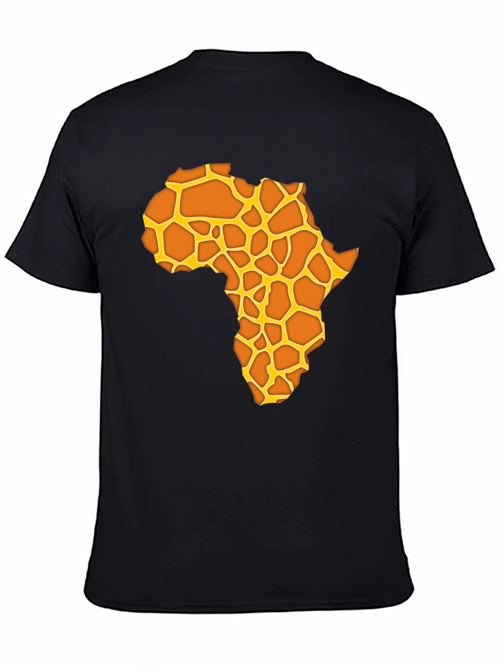 Africa Giraffe Print T-Shirt - Black Casual Tee