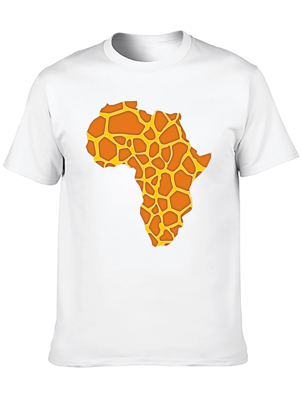 Africa Giraffe Print T-Shirt - Black Casual Tee