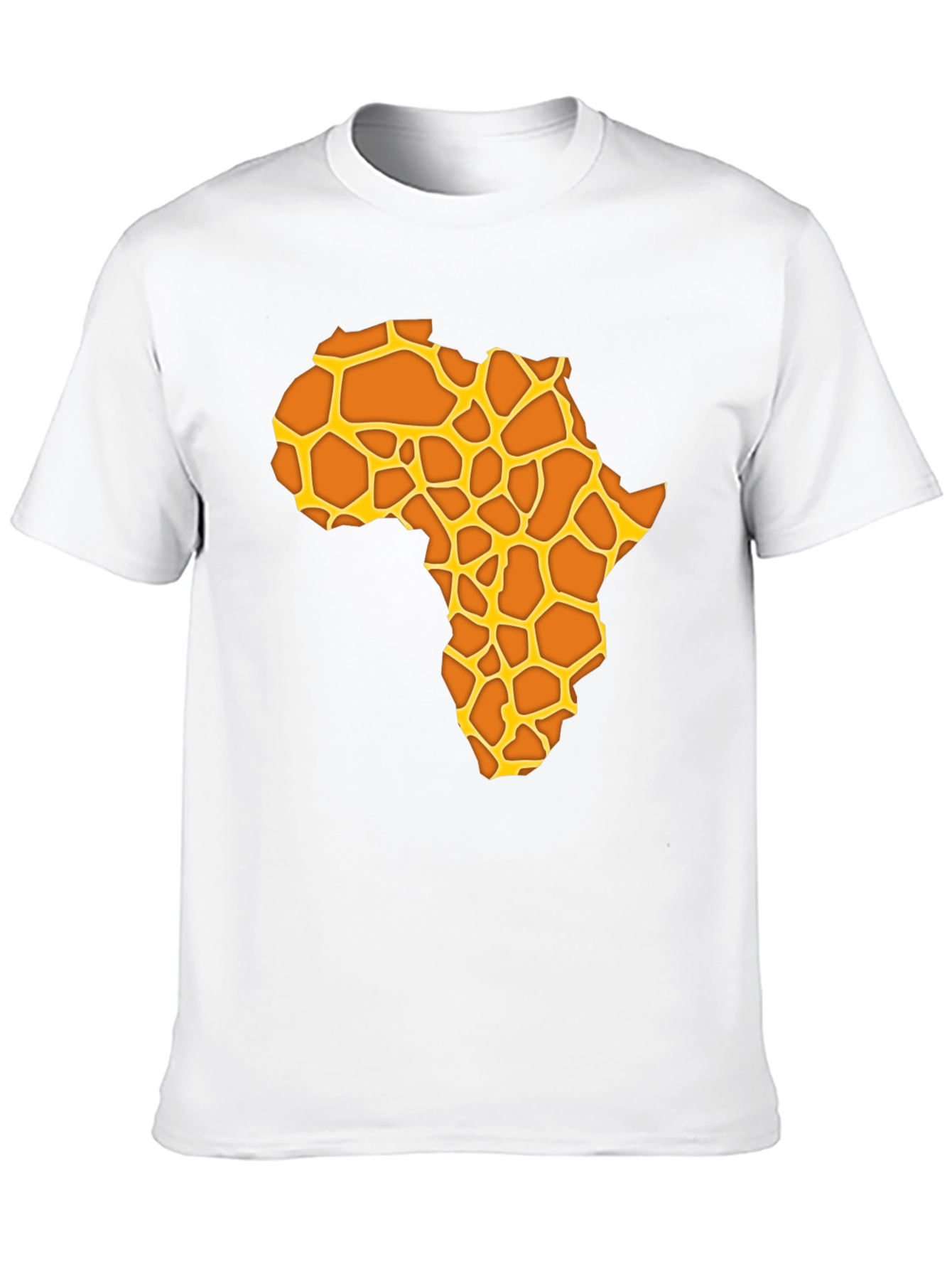 Africa Giraffe Print T-Shirt - Black Casual Tee