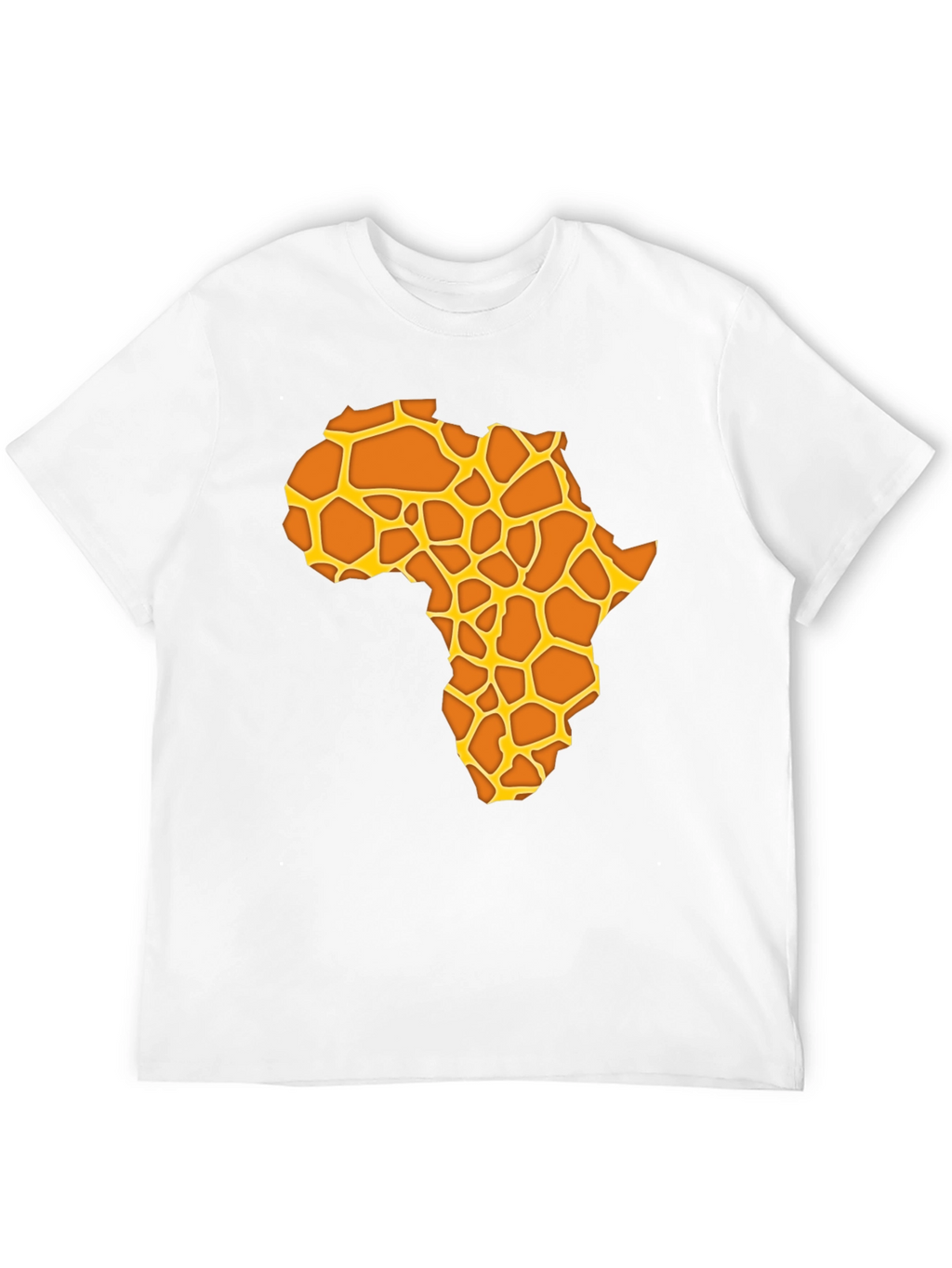 Africa Giraffe Print T-Shirt - Black Casual Tee